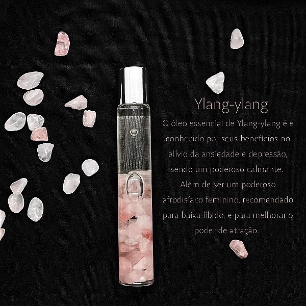 Rollon de Ylang-ylang com Quartzo Rosa