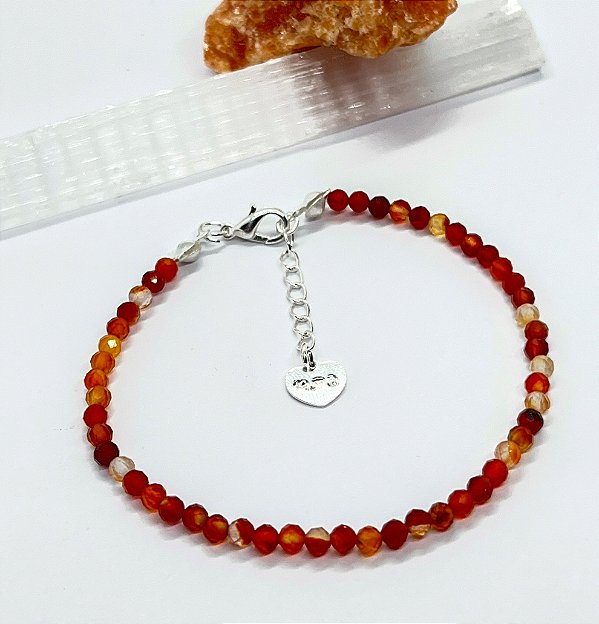 Pulseira minimalista Ágata de Fogo - 3mm