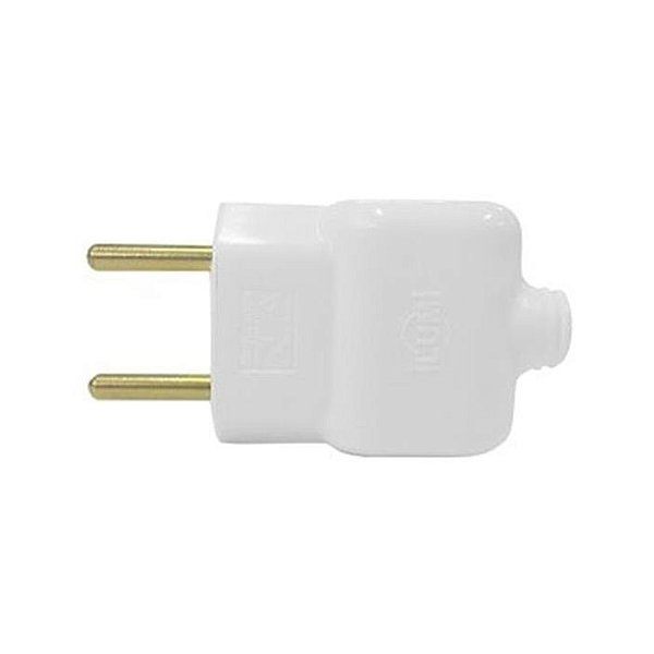 Plugue Móvel Prensa Cabo 2P 10A 250V Branco