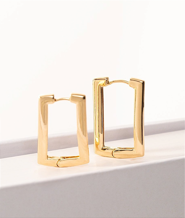 Brinco Argola Retangular Liso click