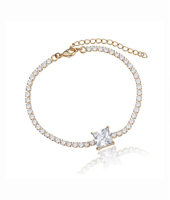 Pulseira Riviera com Zircônia Quadrada Maior