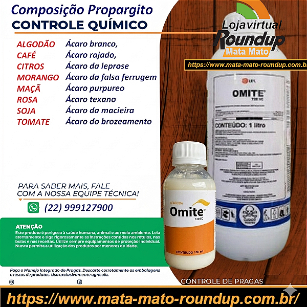 Acaricida Omite 720 Fracionado 100 ml - Composição Propargito