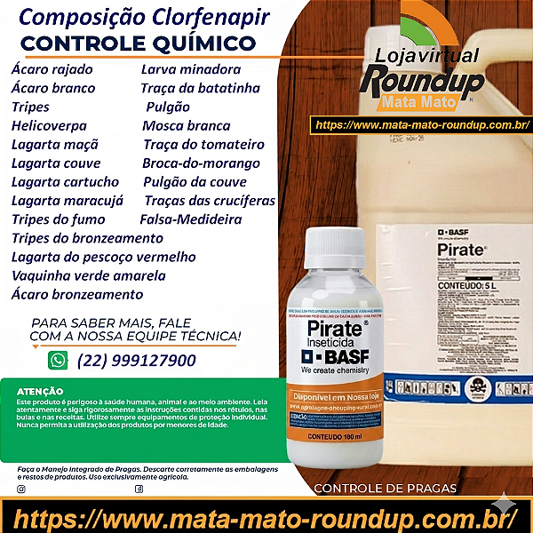 Acaricida Pirate Fracionado 100 ml - Composição Clorfenapir