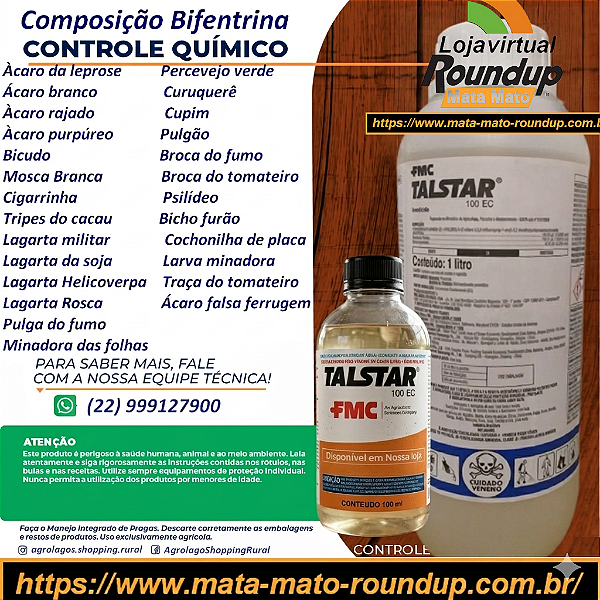 Acaricida Talstar 100 Fracionado 100 ml - Composição Bifentrina