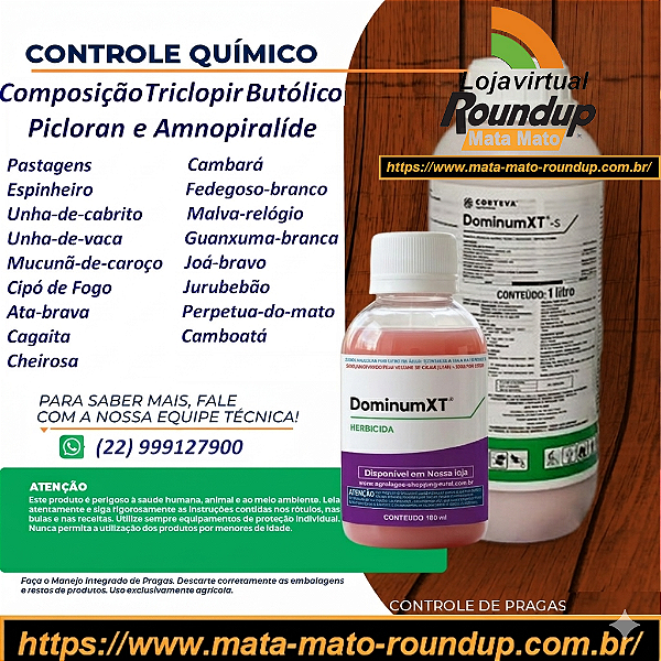 Herbicida Dominum xt Fracionado 100 ml - Composição Picloram, Aminopiralide e Triclopir
