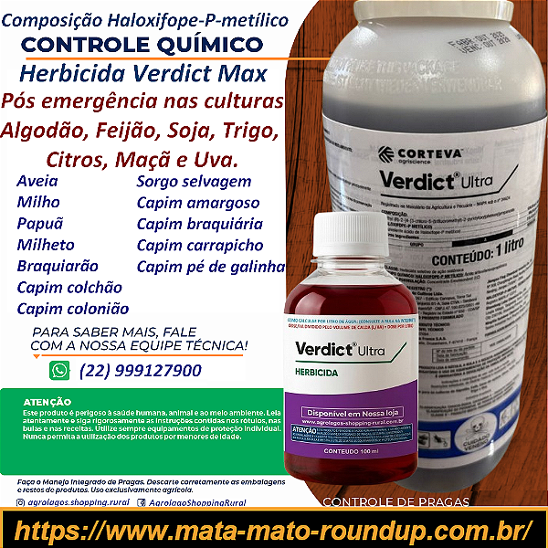 Herbicida Verdict Ultra Fracionado 100 ml - Composição Haloxifope-P-metílico
