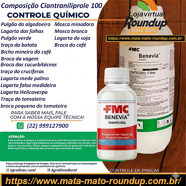 Inseticida de Contato Benevia Fracionado 100 ml - Composição Ciantraniliprole 100