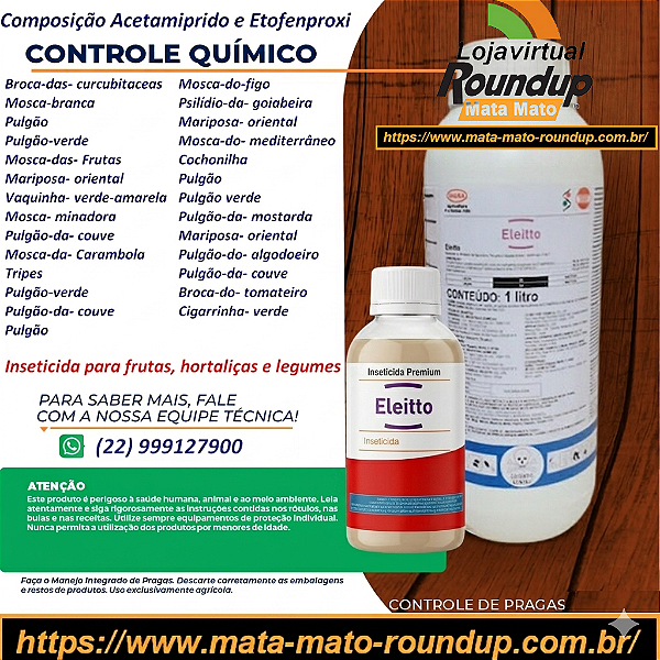 Inseticida Eleitto Fracionado 100 ml - Composição Acetamiprido e Etofenproxi