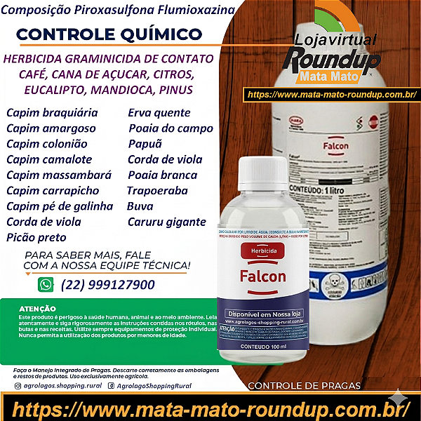 Herbicida Falcon Fracionado 100 ml - Composição Flumioxazina