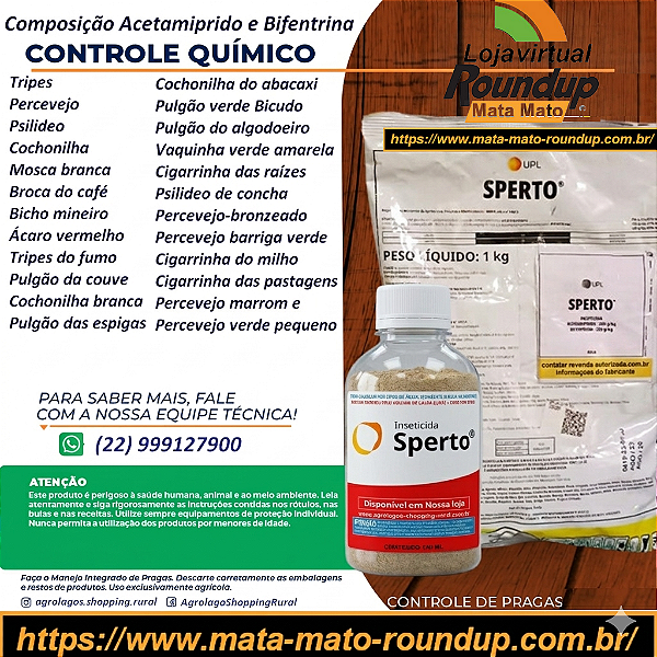 Inseticida Multicultura Sperto Fracionado 100 gr - Composição Acetamiprido e Bifentrina