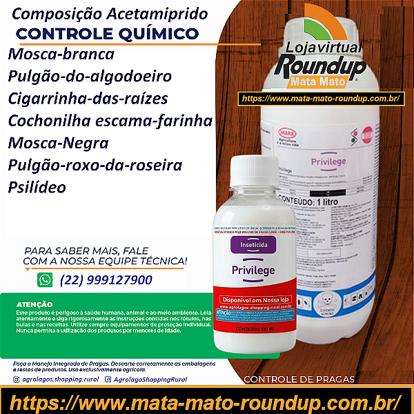 Inseticida Privilege Fracionado 100 ml - Composição Acetamiprido