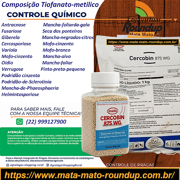 Fungicida Cercobin 875 WG Fracionado 100 gr - Composição tiofanato-Metilico
