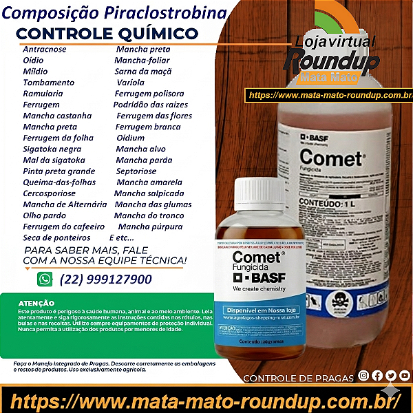 Fungicida Comet Fracionado 100 ml - Composição Piraclostrobina