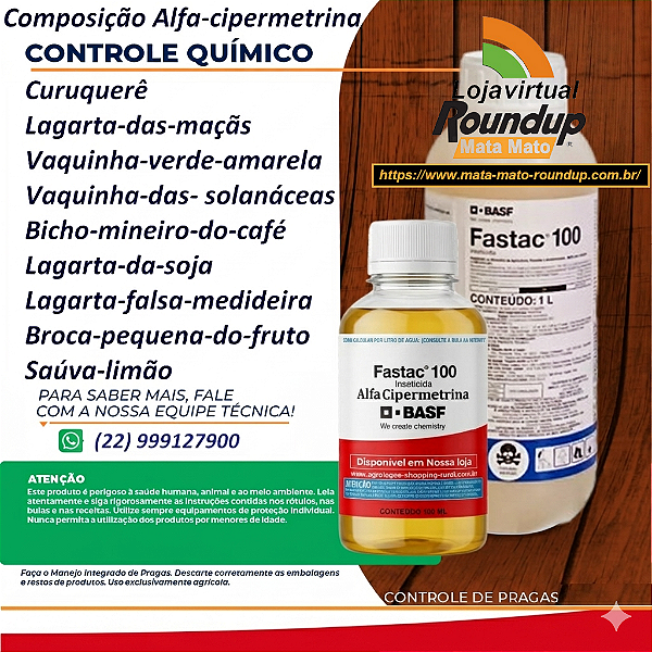 Inseticida Fastac 100 SC Fracionado 100 ml - Alfa Cipermetrina - Algodão, Batata, Café, Soja e Tomate