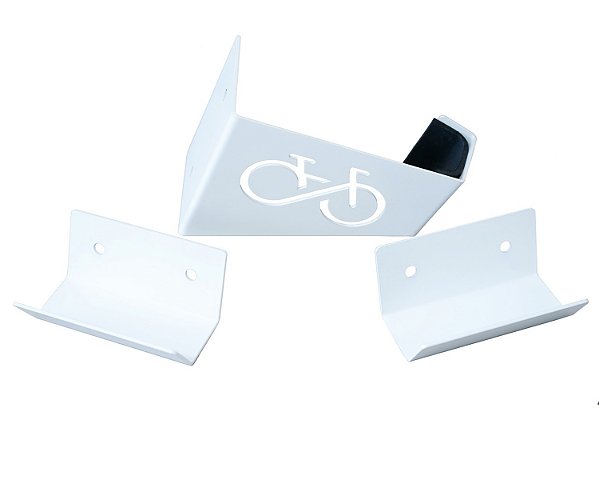 KIT C/ 3 SUPORTE HORIZONTAL DE BICICLETA BRANCO