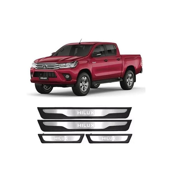 Soleira Plástica KX3 com LED Azul – Hilux KX3004