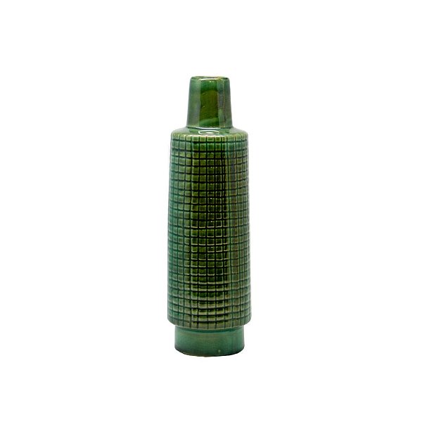 Vaso Decorativo Cerâmica Verde Esmeralda Pequeno