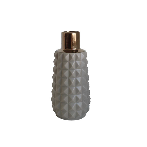 Vaso Decorativo Cerâmica Cinza Spike Pequeno