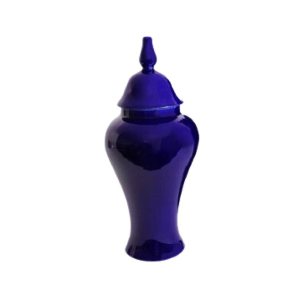 Pote Decorativo Cerâmica Azul Aladim Grande