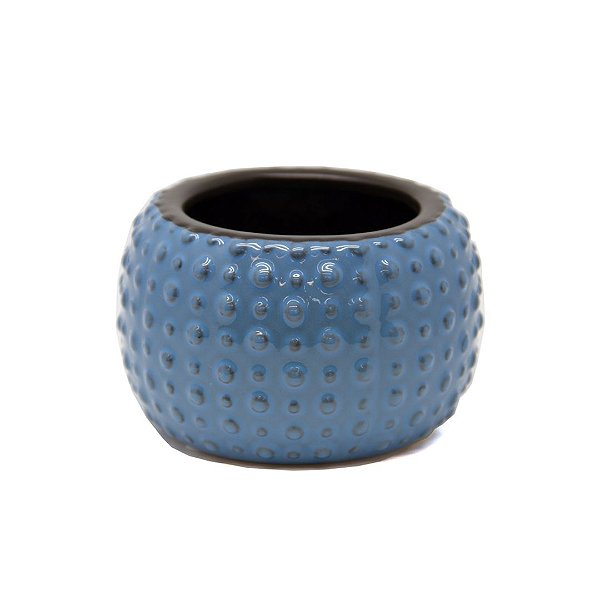 Cachepô Vaso Decorativo Decoração Cerâmica Azul Claro Dots
