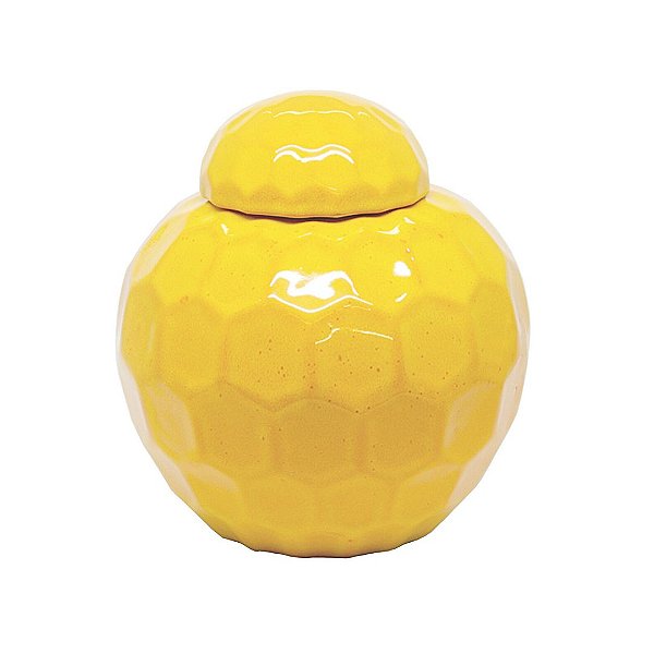Pote Decorativo Cerâmica Amarelo Sol Grande