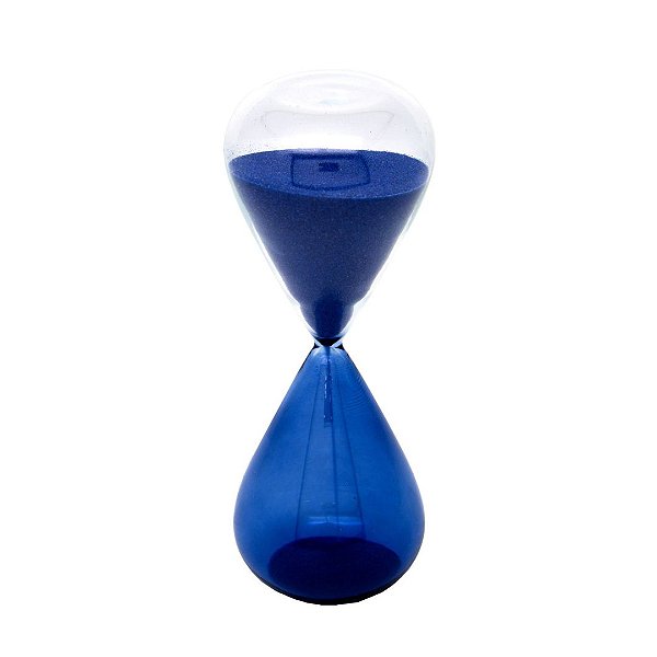 Ampulheta Decorativa Enfeite Csa Vidro Azul Design