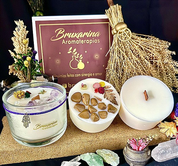 Vela Pote Vidro com óleos essenciais e florais de Saint Germain - com opção de refil