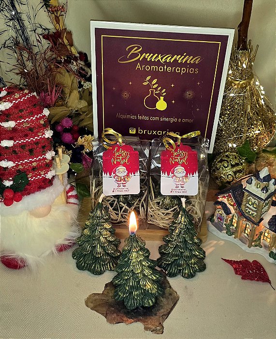 Vela Árvore de Natal + Embalagem Presente| Especial de Natal
