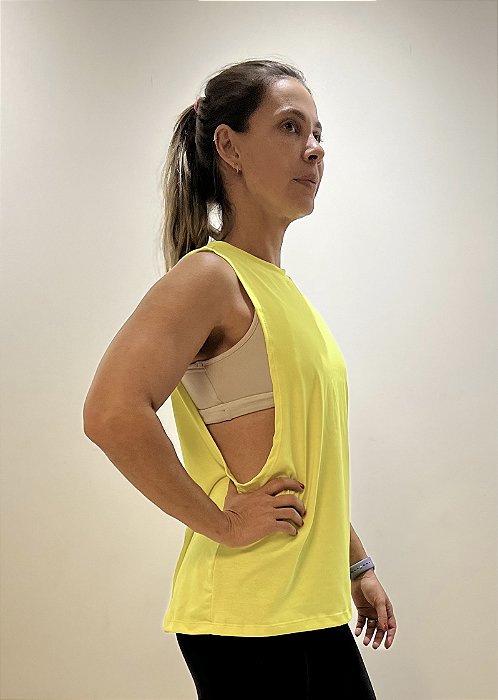 Regata Ma amarelo neon