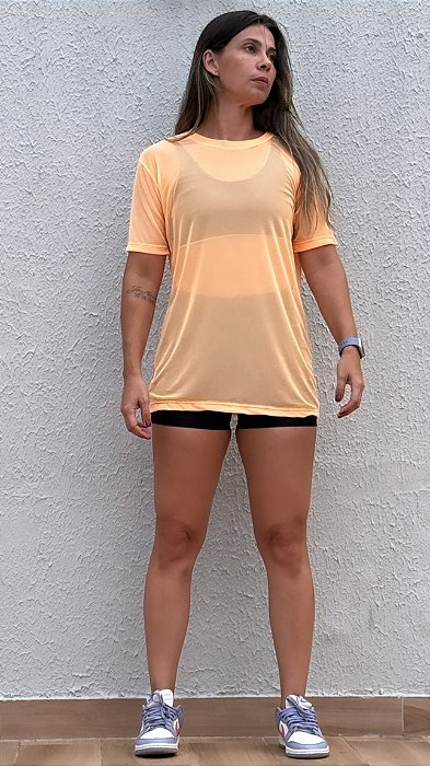 Blusa tule laranja bebê