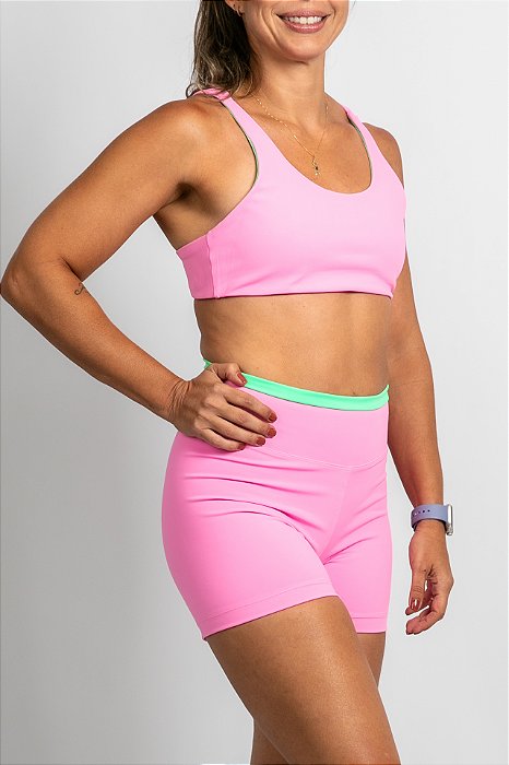 short colors rosa bebe e verde agua
