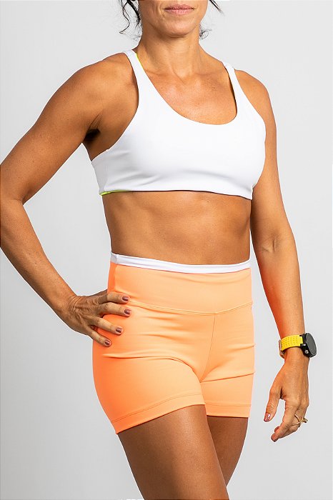 short colors laranja e branco