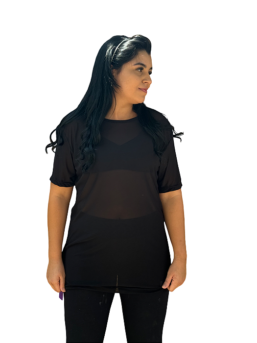 Blusa tule preta