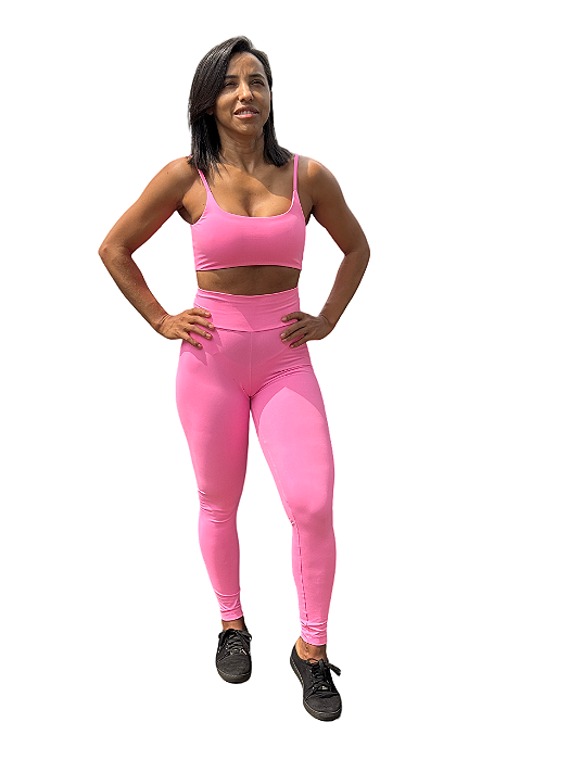 legging basica rosa confete