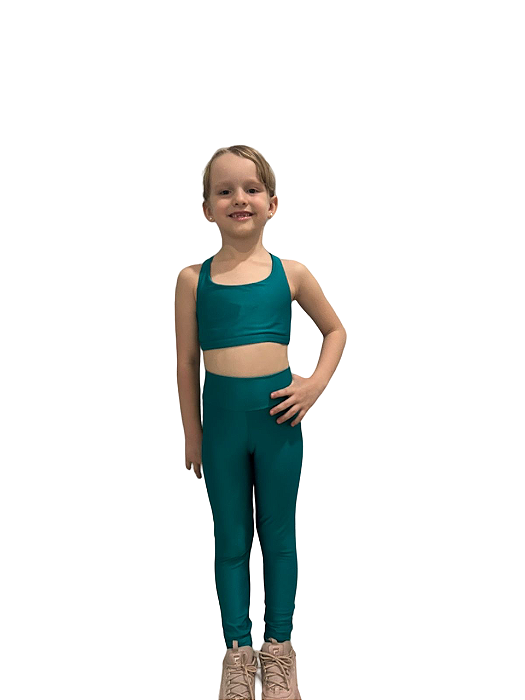 legging infantil glam verde jade