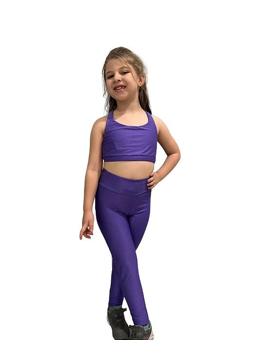 legging infantil glam roxo
