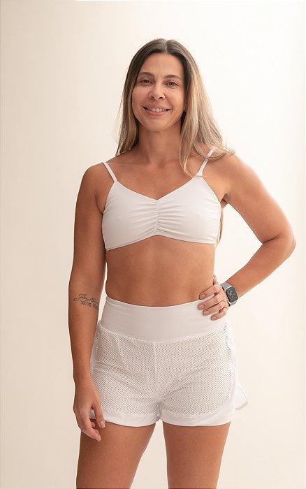 short duplo tela branco