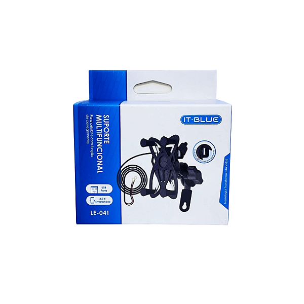 Suporte de Celular Universal Para Moto com Carregador Garra X IT- BLUE LE-041