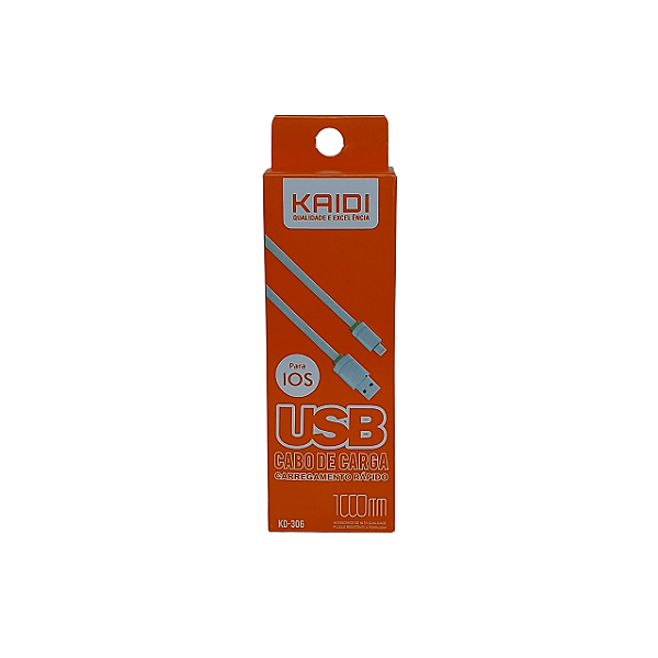 Cabo USB iPhone Kaidi KD-306 – 1 Metro | Carga e Dados