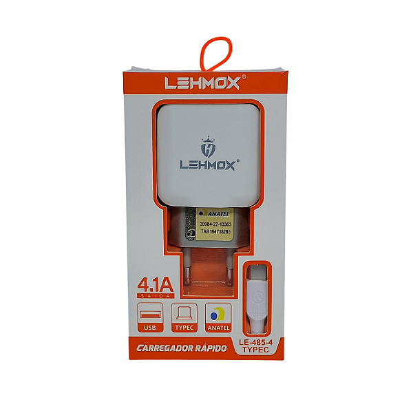 Carregador Rapído com Cabo USB Para Tipo C Lehmox 2 Portas USB
