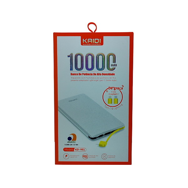 Power Bank Kaidi 10.000mAh - Carregador Portátil de Alta Performance