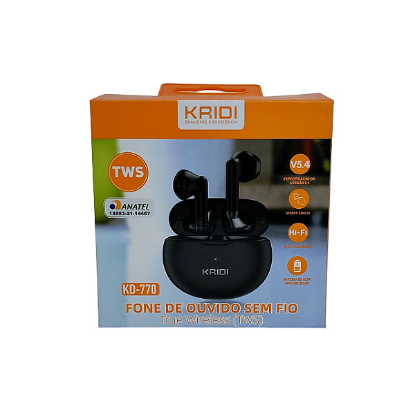 Fone de Ouvido Sem Fio Kaidi KD-770 TWS Bluetooth 5.1