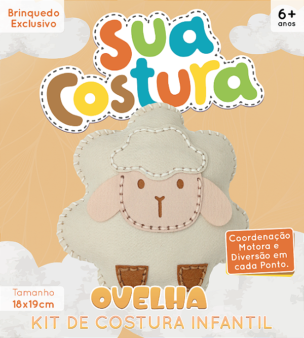 Ovelha - Montessori - Brinquedo Kit de Costura Infantil em Feltro - DIY