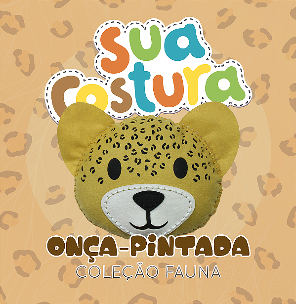 Onça - Coleção Fauna - Brinquedo Kit de Costura Infantil em Feltro - Montessori - DIY