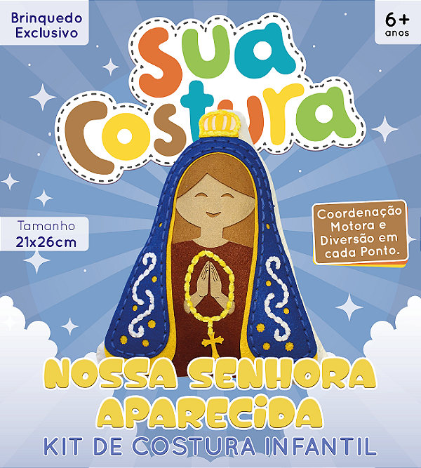 Nossa Senhora Aparecida - Montessori - Brinquedo Kit de Costura Infantil em Feltro - DIY
