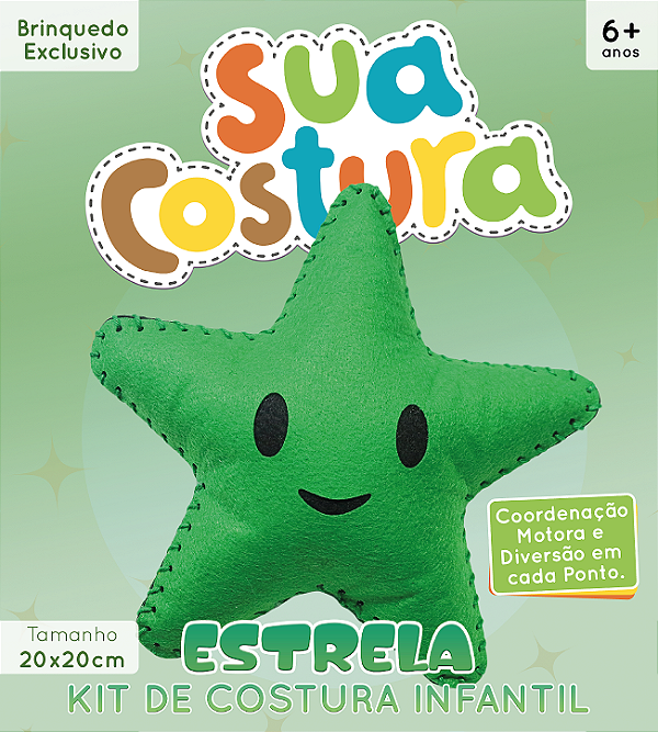 Estrela Verde - Montessori - Brinquedo Kit de Costura Infantil em Feltro - DIY