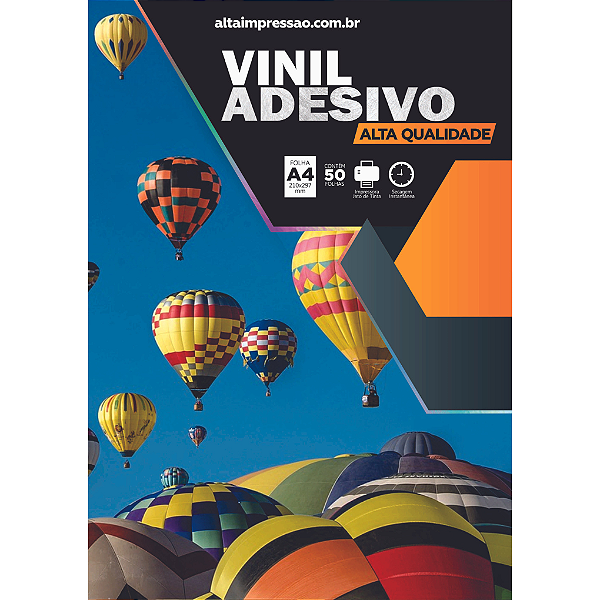 Vinil Adesivo Jato de tinta - Caixa com 50 folhas