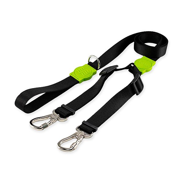 Guia Dupla Classic Black Verde Dog Trip Brasil
