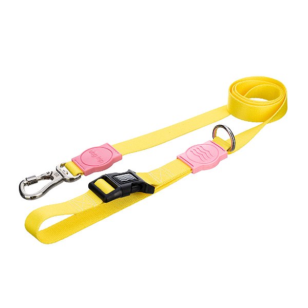 Guia Hold On Classic Yellow Rosa Dog Trip Brasil