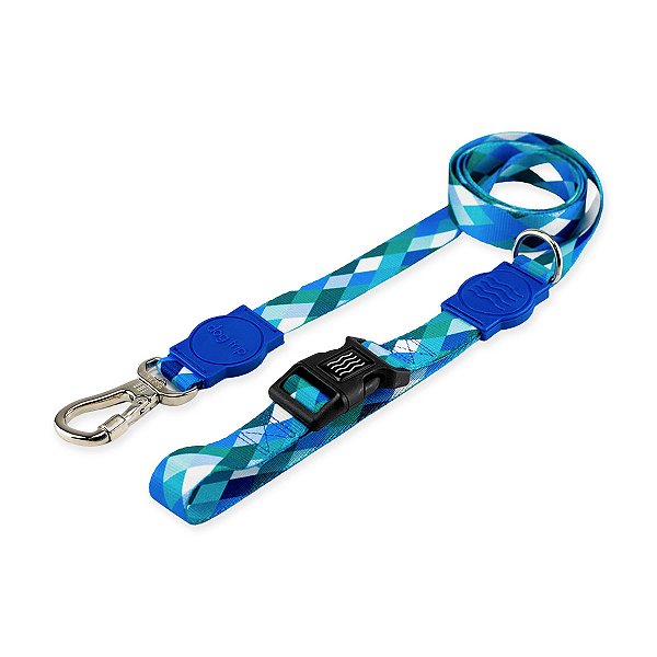 Guia Hold On Quadriculada Azul Dog Trip Brasil